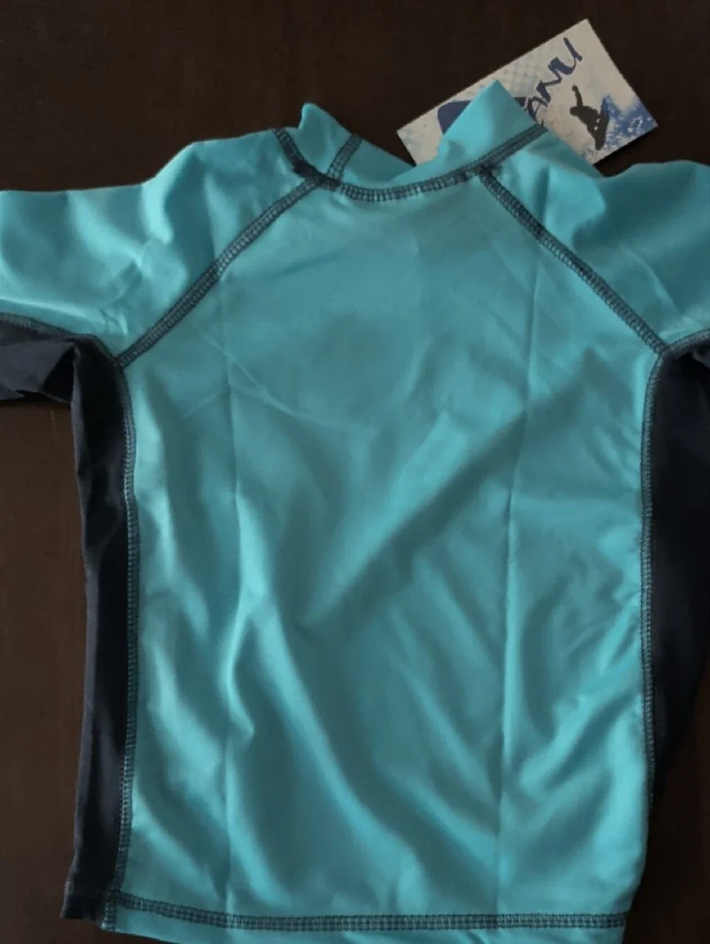 Kanu Surf Kids Aqua and Blue Short Sleeve Rashguard